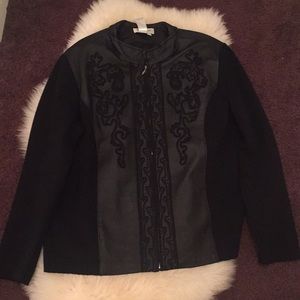 3/$12 Cold water creek mix material black jacket